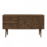 Tessa 58" Solid Wood 2-Drawer Prism Sideboard - Brown