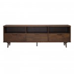 Ivy 70" 3 Drawer Solid Wood TV Stand - Walnut