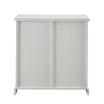 32" Sliding Grooved Door Accent Console - Brushed White