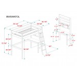 Swan Solid Wood Loft Bed with Desk - Walnut