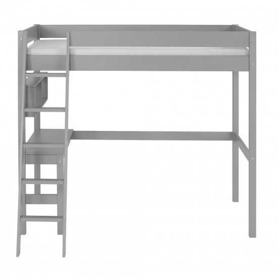 Swan Solid Wood Loft Bed with Desk - Grey