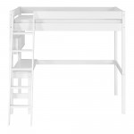 Swan Solid Wood Loft Bed with Desk - White