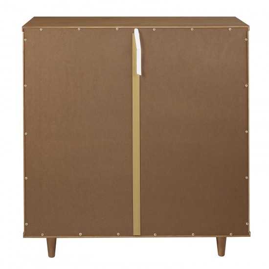 Henry 30" Solid Wood Detailed Door Accent Cabinet - Caramel