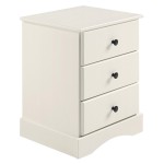 Classic 3 Drawer Solid Wood Top Nightstand – White