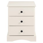 Classic 3 Drawer Solid Wood Top Nightstand – White