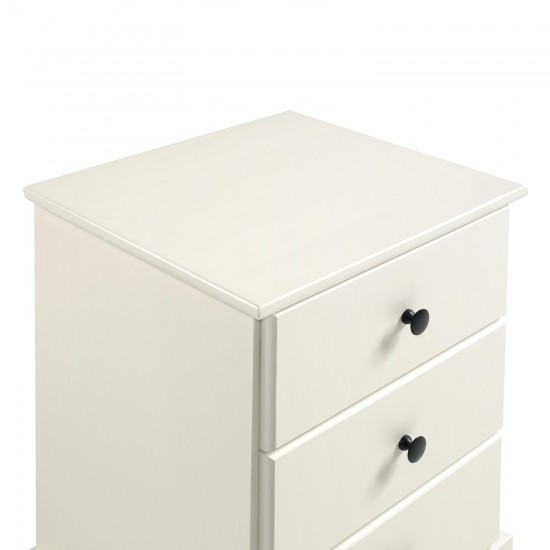 Classic 3 Drawer Solid Wood Top Nightstand – White