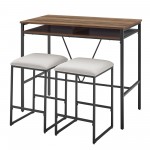 2 Tier Metal Inverted A Frame Dining Counter with Stools – Rustic Oak