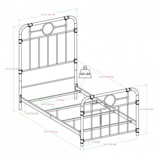 Urban Industrial Metal Pipe Twin Bed – Bronze