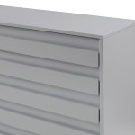 Modern Grooved Panel 6 Drawer Wood Dresser – Grey