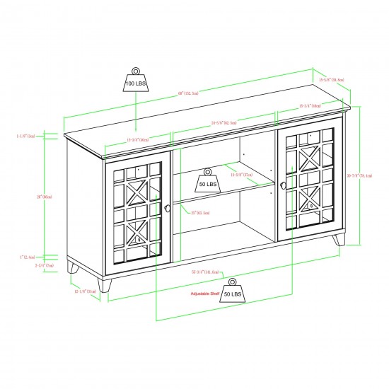 Transitional 2 Door Fretwork Sideboard – Antique Dark Teal