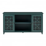 Transitional 2 Door Fretwork Sideboard – Antique Dark Teal
