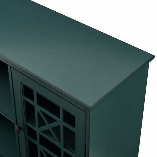 Transitional 2 Door Fretwork Sideboard – Antique Dark Teal