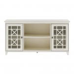 Transitional 2 Door Fretwork Sideboard – Antique White