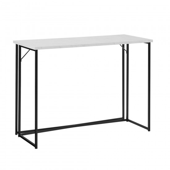 Luxe 42" Y-Leg Writing Desk - Faux White Marble