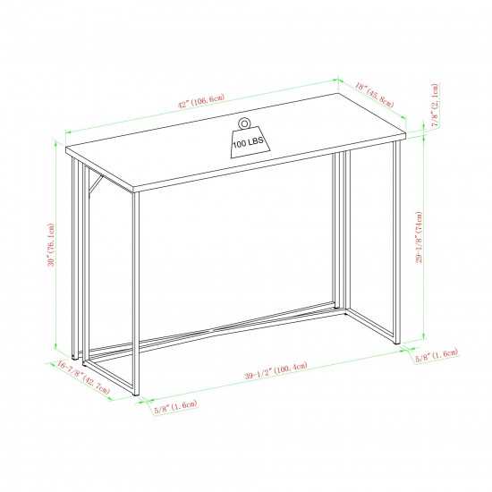 Luxe 42" Y-Leg Writing Desk - Faux White Marble