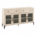 58" Fluted Glass Door 2-Drawer Sideboard - Birch