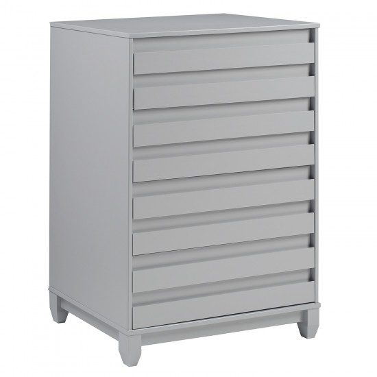 4-Drawer Solid Wood Contemporary Chest - Grey