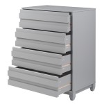 4-Drawer Solid Wood Contemporary Chest - Grey