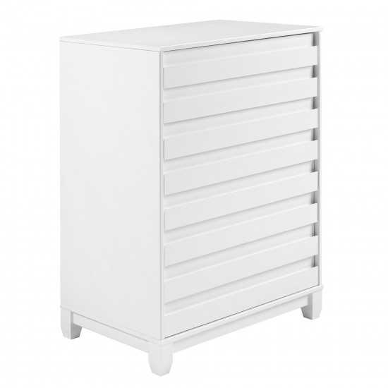 4-Drawer Solid Wood Contemporary Chest - White