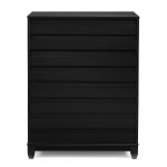 4-Drawer Solid Wood Contemporary Chest - Black