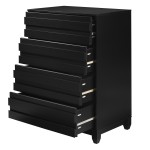 4-Drawer Solid Wood Contemporary Chest - Black