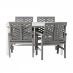 Vincent 5 Piece Outdoor Dining Table Set - White Wash/Grey