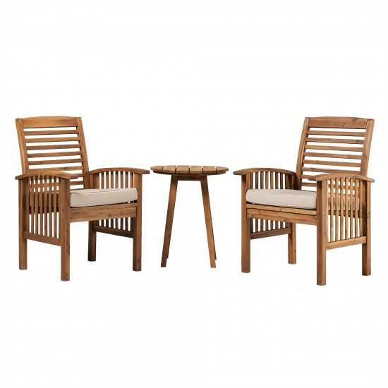 3-Piece Acacia Wood Conversation Set - Brown