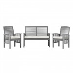 3-Piece Acacia Patio Chat Set - Grey Wash