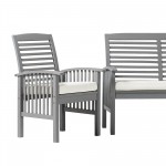 3-Piece Acacia Patio Chat Set - Grey Wash