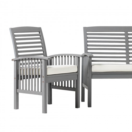 3-Piece Acacia Patio Chat Set - Grey Wash