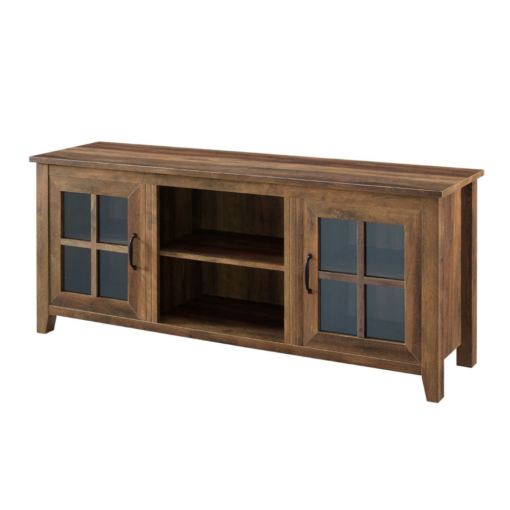Classic Glass Door TV Console for TVs up to 65” – Rustic Oak Classic Glass Door TV Console for TVs up to 65” – Rustic Oak