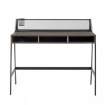 Urban Industrial Metal Mesh Back Writing Desk with Cubby Storage – Cerused Ash