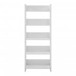 Modern Slat-Side 5-Shelf Bookcase – Solid White