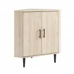 Contemporary Double Door Corner Accent Cabinet – Birch