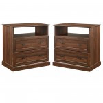 Clyde Classic 2 Drawer Nightstand Set - Dark Walnut