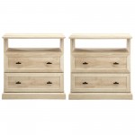 Clyde Classic 2 Drawer Nightstand Set - White Oak