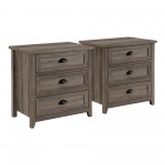 Odette 3 Drawer Framed Nightstand Set - Grey Wash