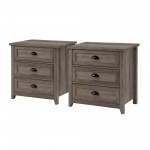 Odette 3 Drawer Framed Nightstand Set - Grey Wash