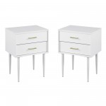 2 Piece 20" Two-Drawer Nightstand - Solid White
