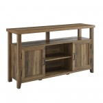 Classic Grooved-Door Tall TV Stand for TVs up to 65” – Rustic Oak