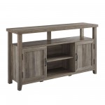 Classic Grooved-Door Tall TV Stand for TVs up to 65” – Grey Wash