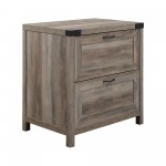 Modern Farmhouse 2-Drawer Filing Cabinet with Metal Accents – Grey Wash