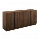 Contemporary Minimalist 4-Door Sideboard – Dark Walnut