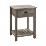 18" Country Single Drawer Nightstand - Grey Wash