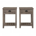 18" Country Single Drawer Nightstand - Grey Wash