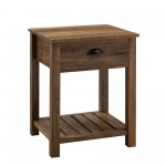 18" Country Single Drawer Nightstand - Rustic Oak