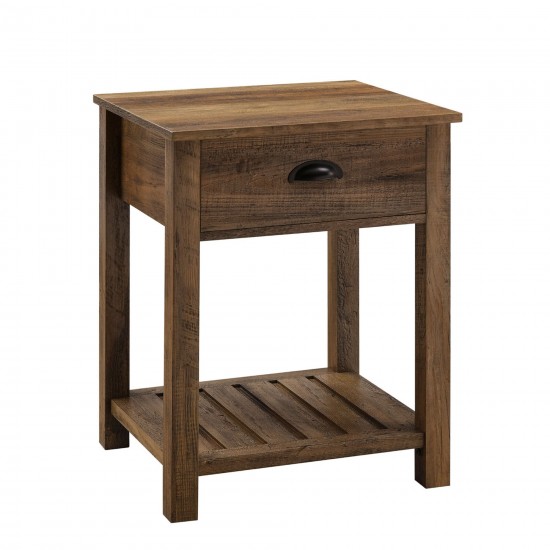 18" Country Single Drawer Nightstand - Rustic Oak