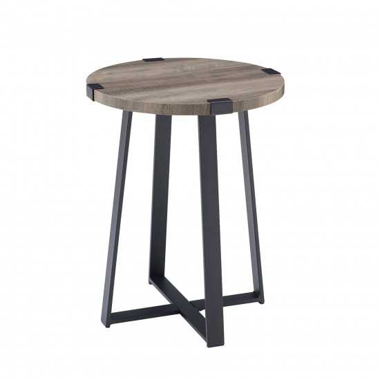 Faux Wrap Leg Rustic Side Table - Grey Wash