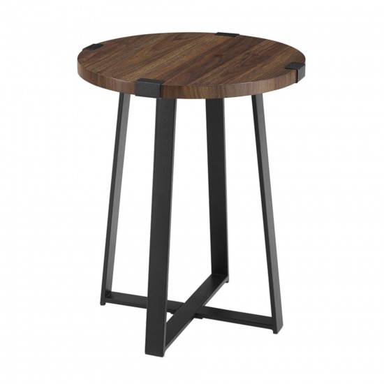 Faux Wrap Leg Rustic Side Table - Rustic Oak