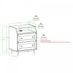 22" Curved Open Top 2 Drawer Nightstand with USB - Birch